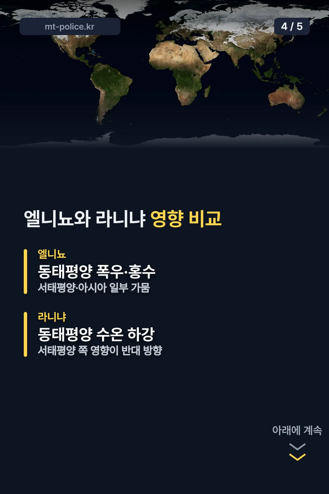 엘니뇨·라니냐 영향 비교