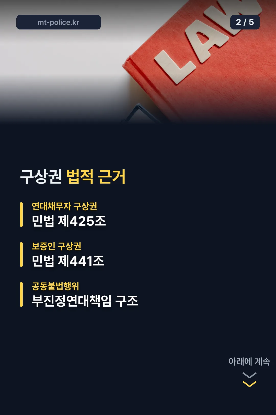 구상권 법적 근거 두 조문