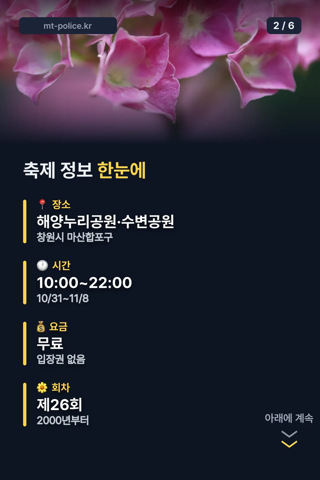 축제 정보 한눈에